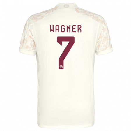 Kandiny Homme Maillot Maximilian Wagner #7 Blanc Cassé Troisieme 2023/24 T-Shirt