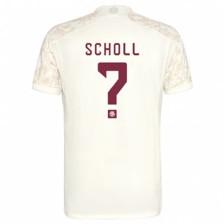 Kandiny Homme Maillot Paul Scholl #0 Blanc Cassé Troisieme 2023/24 T-Shirt