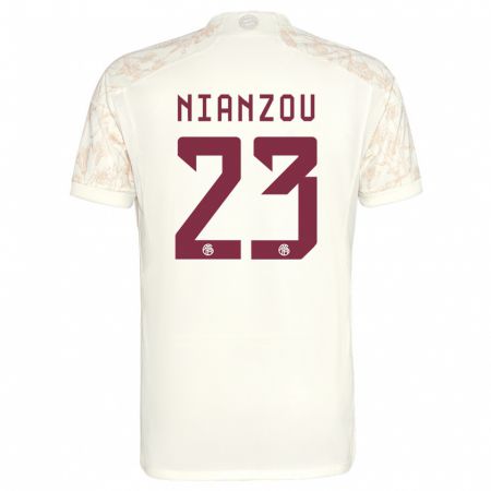 Kandiny Homme Maillot Tanguy Nianzou #23 Blanc Cassé Troisieme 2023/24 T-Shirt