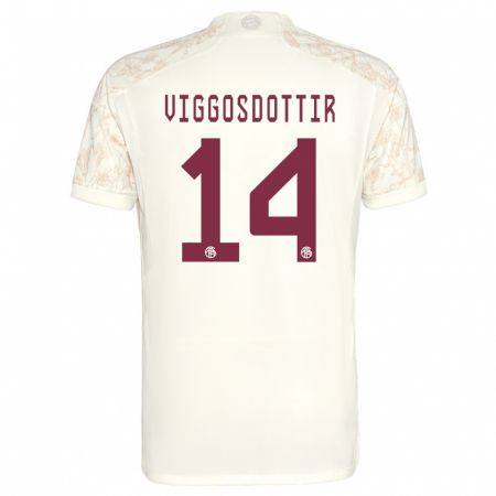Kandiny Homme Maillot Glodis Perla Viggosdottir #14 Blanc Cassé Troisieme 2023/24 T-Shirt