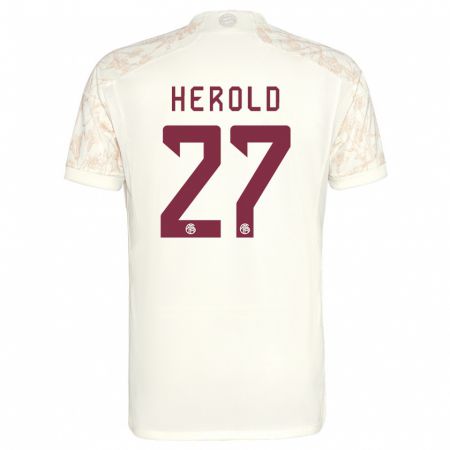 Kandiny Homme Maillot David Herold #27 Blanc Cassé Troisieme 2023/24 T-Shirt