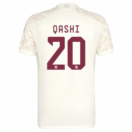 Kandiny Homme Maillot Yousef Qashi #20 Blanc Cassé Troisieme 2023/24 T-Shirt