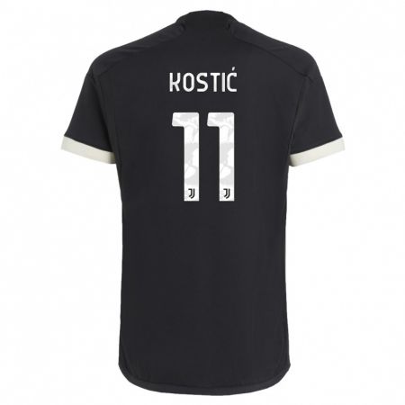 Kandiny Homme Maillot Filip Kostic #11 Noir Troisieme 2023/24 T-Shirt