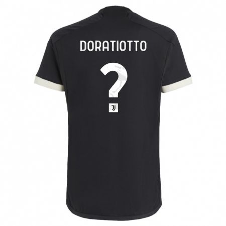 Kandiny Homme Maillot Giulio Doratiotto #0 Noir Troisieme 2023/24 T-Shirt