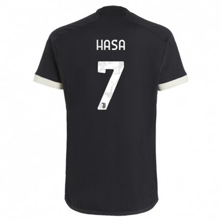 Kandiny Homme Maillot Luis Hasa #7 Noir Troisieme 2023/24 T-Shirt