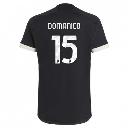 Kandiny Homme Maillot Saverio Domanico #15 Noir Troisieme 2023/24 T-Shirt