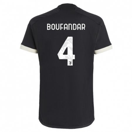 Kandiny Homme Maillot Adam Boufandar #4 Noir Troisieme 2023/24 T-Shirt