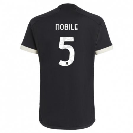 Kandiny Homme Maillot Riccardo Nobile #5 Noir Troisieme 2023/24 T-Shirt