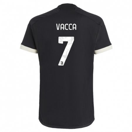 Kandiny Homme Maillot Alessio Vacca #7 Noir Troisieme 2023/24 T-Shirt