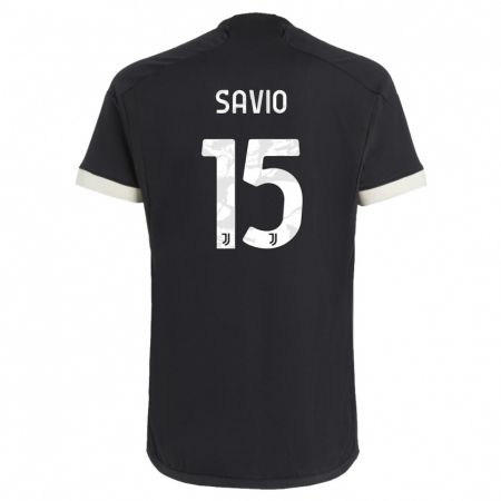 Kandiny Homme Maillot Federico Savio #15 Noir Troisieme 2023/24 T-Shirt