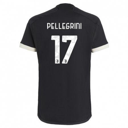 Kandiny Homme Maillot Luca Pellegrini #17 Noir Troisieme 2023/24 T-Shirt