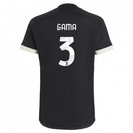 Kandiny Homme Maillot Sara Gama #3 Noir Troisieme 2023/24 T-Shirt