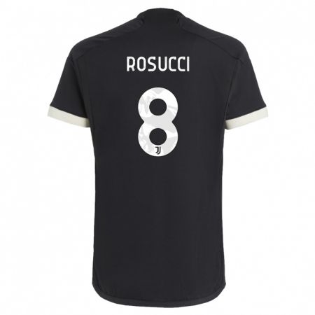 Kandiny Homme Maillot Martina Rosucci #8 Noir Troisieme 2023/24 T-Shirt