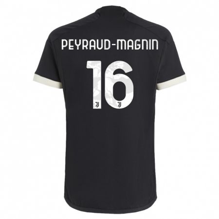Kandiny Homme Maillot Pauline Peyraud-Magnin #16 Noir Troisieme 2023/24 T-Shirt