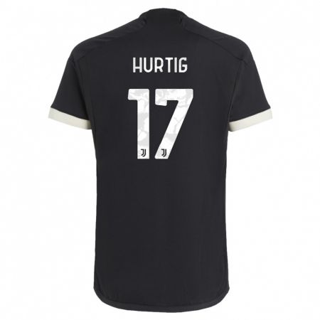 Kandiny Homme Maillot Lina Hurtig #17 Noir Troisieme 2023/24 T-Shirt