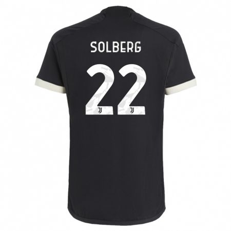Kandiny Homme Maillot Elias Solberg #22 Noir Troisieme 2023/24 T-Shirt