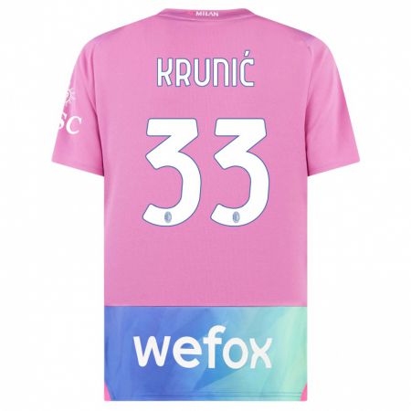 Kandiny Homme Maillot Rade Krunic #33 Rose-Mauve Troisieme 2023/24 T-Shirt