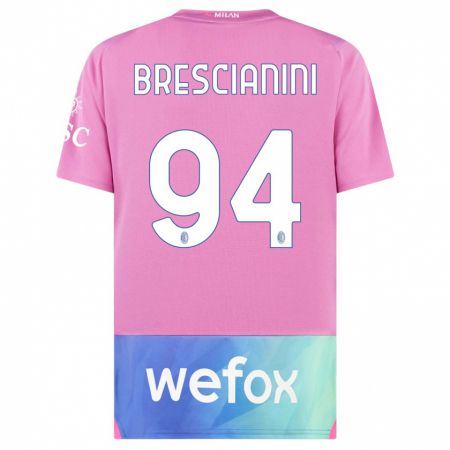 Kandiny Homme Maillot Marco Brescianini #94 Rose-Mauve Troisieme 2023/24 T-Shirt