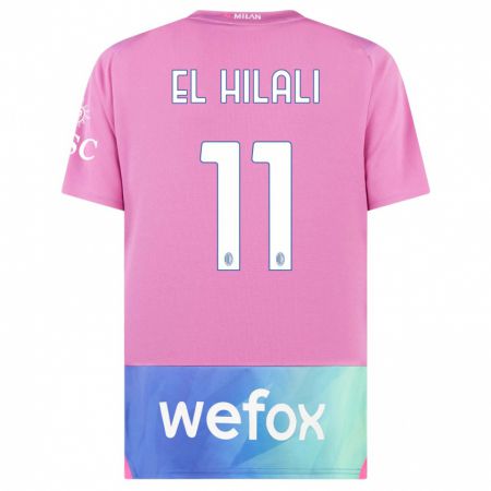 Kandiny Homme Maillot Youns El Hilali #11 Rose-Mauve Troisieme 2023/24 T-Shirt