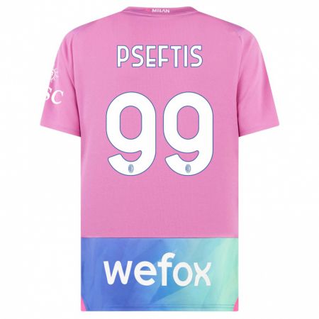 Kandiny Homme Maillot Fotios Pseftis #99 Rose-Mauve Troisieme 2023/24 T-Shirt