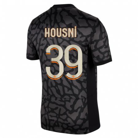 Kandiny Homme Maillot Ilyes Housni #39 Noir Troisieme 2023/24 T-Shirt