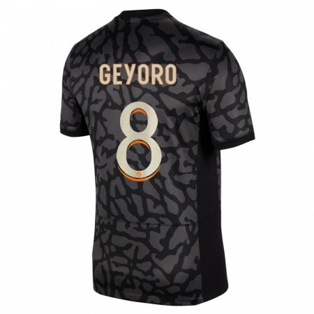 Kandiny Homme Maillot Grace Geyoro #8 Noir Troisieme 2023/24 T-Shirt