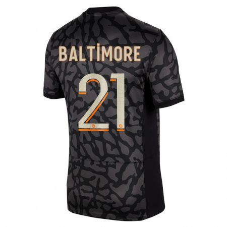 Kandiny Homme Maillot Sandy Baltimore #21 Noir Troisieme 2023/24 T-Shirt