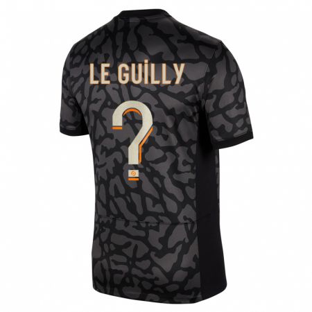 Kandiny Homme Maillot Eden Le Guilly #0 Noir Troisieme 2023/24 T-Shirt