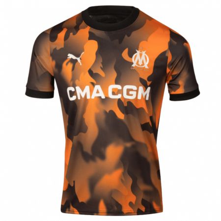 Kandiny Homme Maillot Maeva Salomon #9 Noir Orange Troisieme 2023/24 T-Shirt