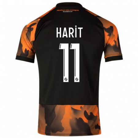 Kandiny Homme Maillot Amine Harit #11 Noir Orange Troisieme 2023/24 T-Shirt