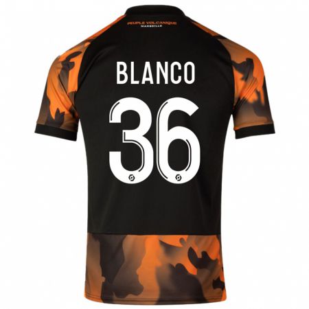Kandiny Homme Maillot Rubén Blanco #36 Noir Orange Troisieme 2023/24 T-Shirt