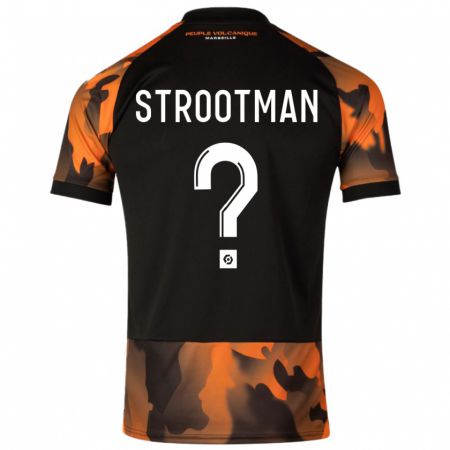 Kandiny Homme Maillot Kevin Strootman #0 Noir Orange Troisieme 2023/24 T-Shirt