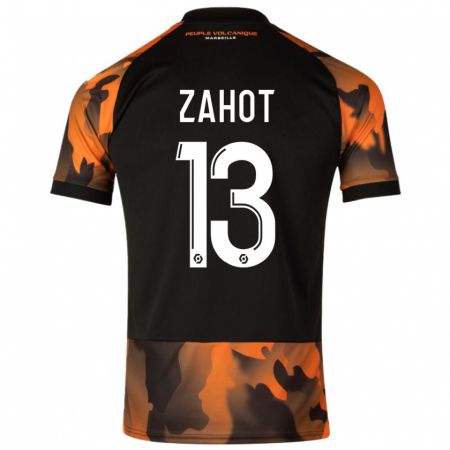 Kandiny Homme Maillot Sarah Zahot #13 Noir Orange Troisieme 2023/24 T-Shirt