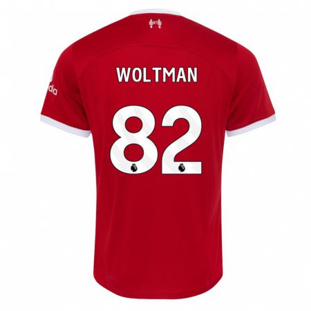 Kandiny Femme Maillot Max Woltman #82 Rouge Tenues Domicile 2023/24 T-Shirt