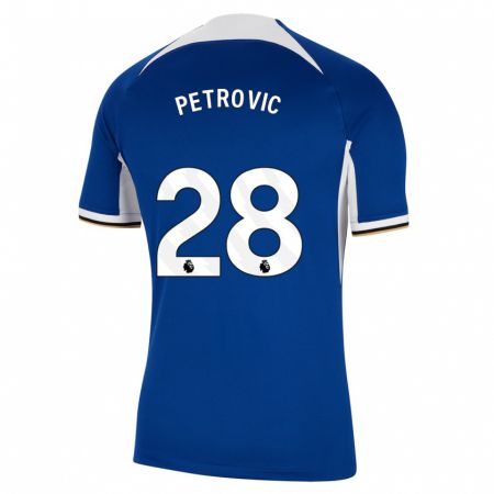 Kandiny Femme Maillot Djordje Petrovic #28 Bleu Tenues Domicile 2023/24 T-Shirt