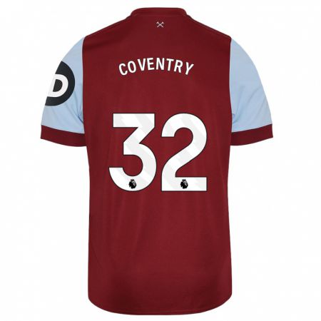Kandiny Femme Maillot Conor Coventry #32 Bordeaux Tenues Domicile 2023/24 T-Shirt