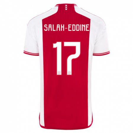 Kandiny Femme Maillot Anass Salah-Eddine #17 Rouge Blanc Tenues Domicile 2023/24 T-Shirt