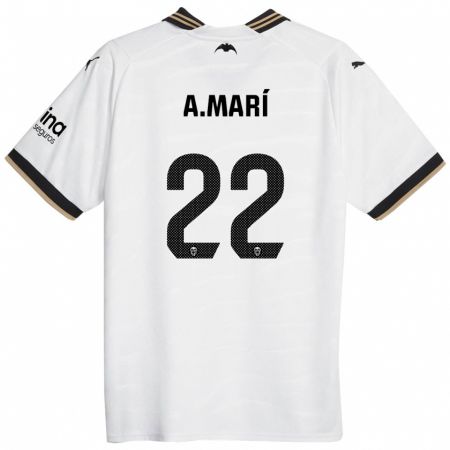 Kandiny Femme Maillot Alberto Marí #22 Blanc Tenues Domicile 2023/24 T-Shirt