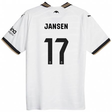 Kandiny Femme Maillot Ellen Jansen #17 Blanc Tenues Domicile 2023/24 T-Shirt