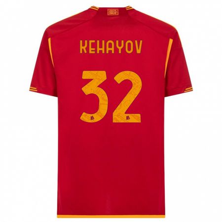 Kandiny Femme Maillot Atanas Kehayov #32 Rouge Tenues Domicile 2023/24 T-Shirt