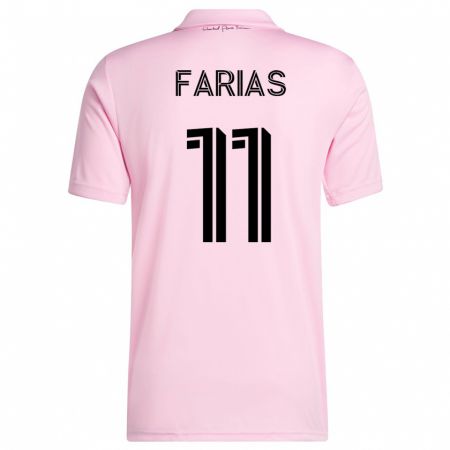Kandiny Femme Maillot Facundo Farías #11 Rose Tenues Domicile 2023/24 T-Shirt