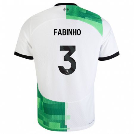 Kandiny Femme Maillot Fabinho #3 Blanc Vert Tenues Extérieur 2023/24 T-Shirt