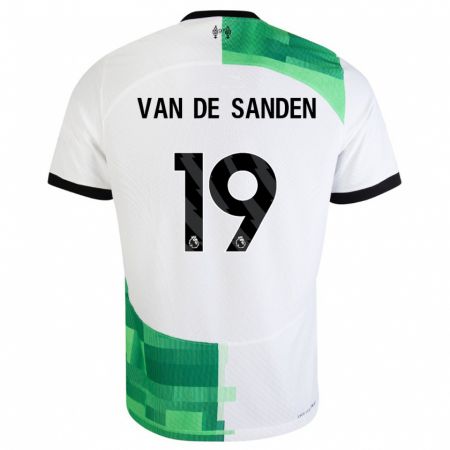 Kandiny Femme Maillot Shanice Van De Sanden #19 Blanc Vert Tenues Extérieur 2023/24 T-Shirt