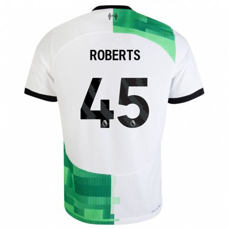 Kandiny Femme Maillot Iwan Roberts #45 Blanc Vert Tenues Extérieur 2023/24 T-Shirt