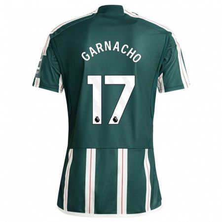 Kandiny Femme Maillot Alejandro Garnacho #17 Vert Foncé Tenues Extérieur 2023/24 T-Shirt