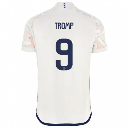 Kandiny Femme Maillot Nikita Tromp #9 Blanc Tenues Extérieur 2023/24 T-Shirt