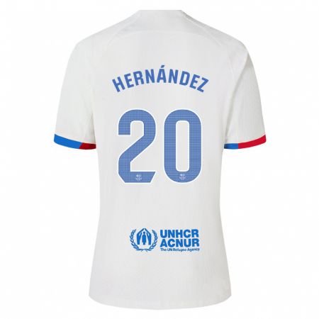 Kandiny Femme Maillot Unai Hernández #20 Blanc Tenues Extérieur 2023/24 T-Shirt