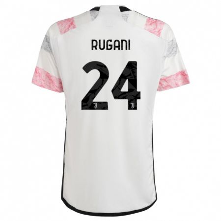 Kandiny Femme Maillot Daniele Rugani #24 Blanc Rose Tenues Extérieur 2023/24 T-Shirt
