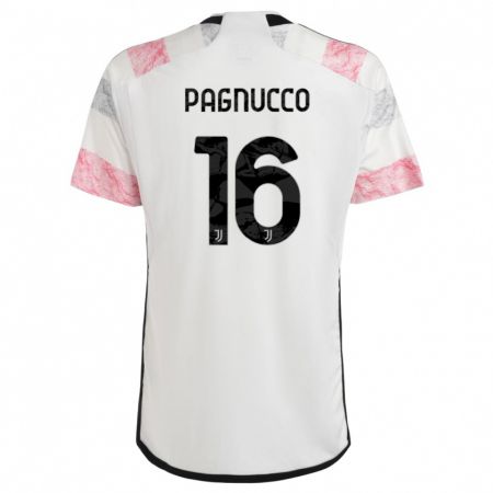 Kandiny Femme Maillot Filippo Pagnucco #16 Blanc Rose Tenues Extérieur 2023/24 T-Shirt