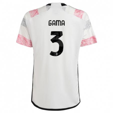 Kandiny Femme Maillot Sara Gama #3 Blanc Rose Tenues Extérieur 2023/24 T-Shirt